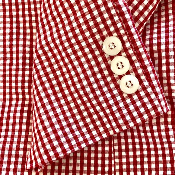 Lady's Red &o White Checked Jacket by JG Hook, Size 12; Lined; Good Cond. - Picture 6 of 10